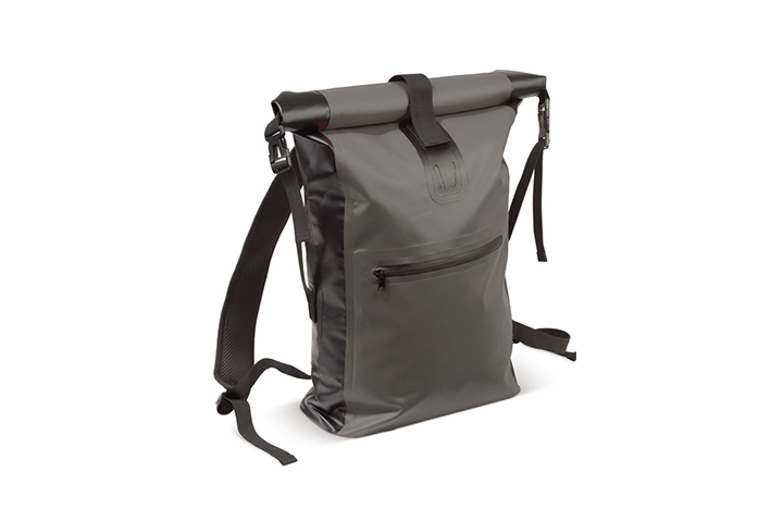 Wetterfester Rucksack mit Firmenlogo.